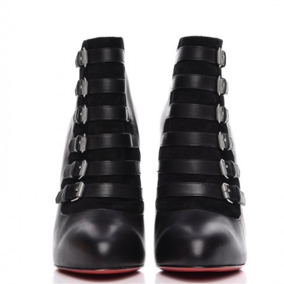 CHRISTIAN LOUBOUTIN- CALFSKIN VEAU VELOURS ATTROUPA 120 BOOTIES - Picture 3 of 9